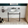 ANZZI Verona 34.5" Console Sink In Matte Black with Carrara White Counter Top - CS-FGC004-MB