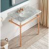 ANZZI Verona 34.5" Console Sink In Rose Gold with Carrara White Counter Top - CS-FGC004-RG