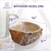 ANZZI Daniil Vessel Sink In Dark Honey Onyx - LS-AZ8171