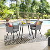 Modway Endeavor 3 Piece Outdoor Patio Wicker Rattan Dining Set EEI-3182-GRY-GRY-SET Gray Gray