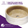 ANZZI Rune Natural Stone Vessel Sink In Classic Cream - LS-AZ8238