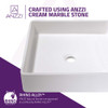 ANZZI Matimbi 1-Piece Solid Surface Vessel Sink with Pop Up Drain In Matte White - LS-AZ8239