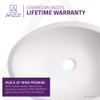 ANZZI Mayorba 1-Piece Solid Surface Vessel Sink with Pop Up Drain In Matte White - LS-AZ8242