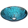 ANZZI Key Series Deco-Glass Vessel Sink In Lustrous Blue And Black - LS-AZ046