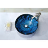 ANZZI Key Series Deco-Glass Vessel Sink In Lustrous Blue And Black - LS-AZ046