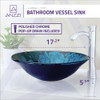 ANZZI Key Series Deco-Glass Vessel Sink In Lustrous Blue And Black - LS-AZ046