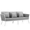 Modway Stance 5 Piece Outdoor Patio Aluminum Sectional Sofa Set EEI-3187-WHI-GRY-SET White Gray