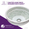 ANZZI Cadence Series Vessel Sink In Décor White - LS-AZ185