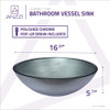 ANZZI Posh Series Deco-Glass Vessel Sink In Brushed Silver - LS-AZ283