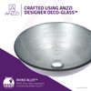 ANZZI Posh Series Deco-Glass Vessel Sink In Brushed Silver - LS-AZ283