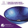 ANZZI Crow Series Vessel Sink In Lustrous Blue - LS-AZ8087