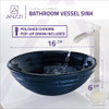 ANZZI Rongomae Series Deco-Glass Vessel Sink In Coiled Blue - LS-AZ8097