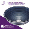 ANZZI Rongomae Series Deco-Glass Vessel Sink In Coiled Blue - LS-AZ8097