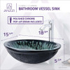 ANZZI Patuvendi Series Deco-Glass Vessel Sink In Lustrous Black - LS-AZ8098