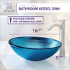 ANZZI Taba Series Deco-Glass Vessel Sink In Lustrous Blue - LS-AZ8099