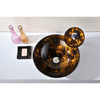 ANZZI Toa Series Deco-Glass Vessel Sink In Kindled Amber with Matching Chrome Waterfall Faucet - LS-AZ8102