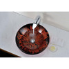 ANZZI Ore Series Deco-Glass Vessel Sink In Lustrous Red And Black - LS-AZ8109