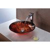 ANZZI Ore Series Deco-Glass Vessel Sink In Lustrous Red And Black - LS-AZ8109