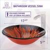 ANZZI Ore Series Deco-Glass Vessel Sink In Lustrous Red And Black - LS-AZ8109