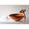 ANZZI Komaru Series Vessel Sink In Brown with Pop-Up Drain And Matching Faucet In Lustrous Brown - LS-AZ8111