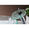ANZZI Paeva Series Deco-Glass Vessel Sink In Crystal Clear Chipasi with Matching Chrome Waterfall Faucet - LS-AZ8112