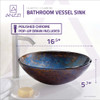 ANZZI Tara Series Deco-Glass Vessel Sink In Sapphire Burst - LS-AZ8190