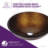 ANZZI Gardena Series Deco-Glass Vessel Sink In Amber Gold - LS-AZ8225