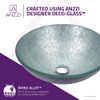 ANZZI Gardena Series Deco-Glass Vessel Sink In Glacial Silver - LS-AZ8229