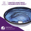 ANZZI Thalu Series Deco-Glass Vessel Sink In Sapphire Wisp - N48