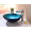 ANZZI Jonas Series Vessel Sink In Frosted Blue - S122