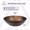 ANZZI Gardena Series Deco-Glass Vessel Sink In Radial Umber - S205