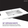 ANZZI Conques 30 In W x 20 In H x 18 In D Bath Vanity In Rich Grey with Cultured Marble Vanity Top In White with White Basin - VT-CT30-GY