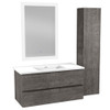 ANZZI 39" W x 20" H x 18" D Bath Vanity Set In Rich Gray with Vanity Top In White with White Basin And Mirror - VT-MR3SCCT39-GY