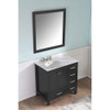 ANZZI Chateau 36" W x 22" D Bathroom Bath Vanity Set In Black with Carrara Marble Top with White Sink - VT-MRCT0036-BK