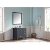 ANZZI Chateau 36" W x 22" D Bathroom Bath Vanity Set In Gray with Carrara Marble Top with White Sink - VT-MRCT0036-GY