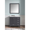 ANZZI Chateau 36" W x 22" D Bathroom Bath Vanity Set In Gray with Carrara Marble Top with White Sink - VT-MRCT0036-GY