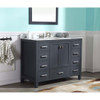 ANZZI Chateau 48" W x 22" D Bathroom Bath Vanity Set In Gray with Carrara Marble Top with White Sink - VT-MRCT0048-GY