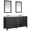 ANZZI Chateau 72" W x 22" D Bathroom Vanity Set In Black with Carrara Marble Top with White Sink - VT-MRCT0072-BK