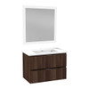 ANZZI 30 In W x 20 In H x 18 In D Bath Vanity In Dark Brown with Cultured Marble Vanity Top In White with White Basin & Mirror - VT-MRCT30-DB