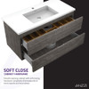 ANZZI 39" W x 20" H x 18" D Bath Vanity Set In Rich Gray with Vanity Top In White with White Basin And Mirror - VT-MRSCCT39-GY