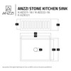 ANZZI Roine Farmhouse Reversible Apron Front Solid Surface 24" Single Basin Kitchen Sink In White - K-AZ221-1A