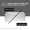 ANZZI Roine Farmhouse Reversible Apron Front Solid Surface 24" Single Basin Kitchen Sink In White - K-AZ221-1A