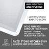 ANZZI Roine Farmhouse Reversible Glossy Solid Surface 24" Single Basin Kitchen Sink In White - K-AZ222-1A