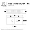ANZZI Roine Farmhouse Reversible Apron Front Solid Surface 35" Double Basin Kitchen Sink In White - K-AZ223-2B