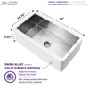 ANZZI Apollo Series Farmhouse Solid Surface 36" 0-Hole Single Bowl Kitchen Sink with Stainless Steel Interior In Matte White - K-AZ271-A1
