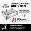 ANZZI Elysian Farmhouse Stainless Steel 33" Double Bowl Kitchen Sink And Faucet Set with Soave Faucet In Brushed Nickel - KAZ3320-032B