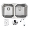 ANZZI Moore Undermount 32" Double Bowl Kitchen Sink with Accent Faucet In Polished Chrome - KAZ3218-031