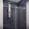 ANZZI Padrona Series 48" By 76" Frameless Sliding Shower Door In Brushed Nickel with Handle - MNSD-AZ13-01BN