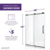 ANZZI Padrona Series 48" By 76" Frameless Sliding Shower Door In Brushed Nickel with Handle - MNSD-AZ13-01BN