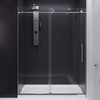 ANZZI Padrona Series 60" By 76" Frameless Sliding Shower Door In Brushed Nickel with Handle - MNSD-AZ13-02BN